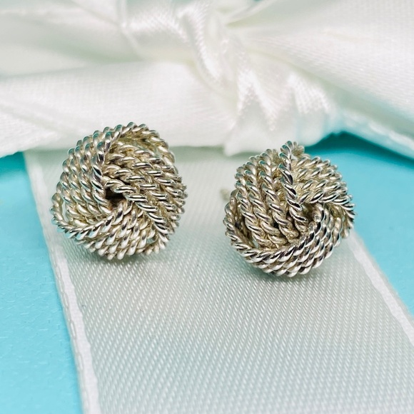 Tiffany Co twist know earrings excellent 925 with box MSRP $550 - Picture 1 of 6